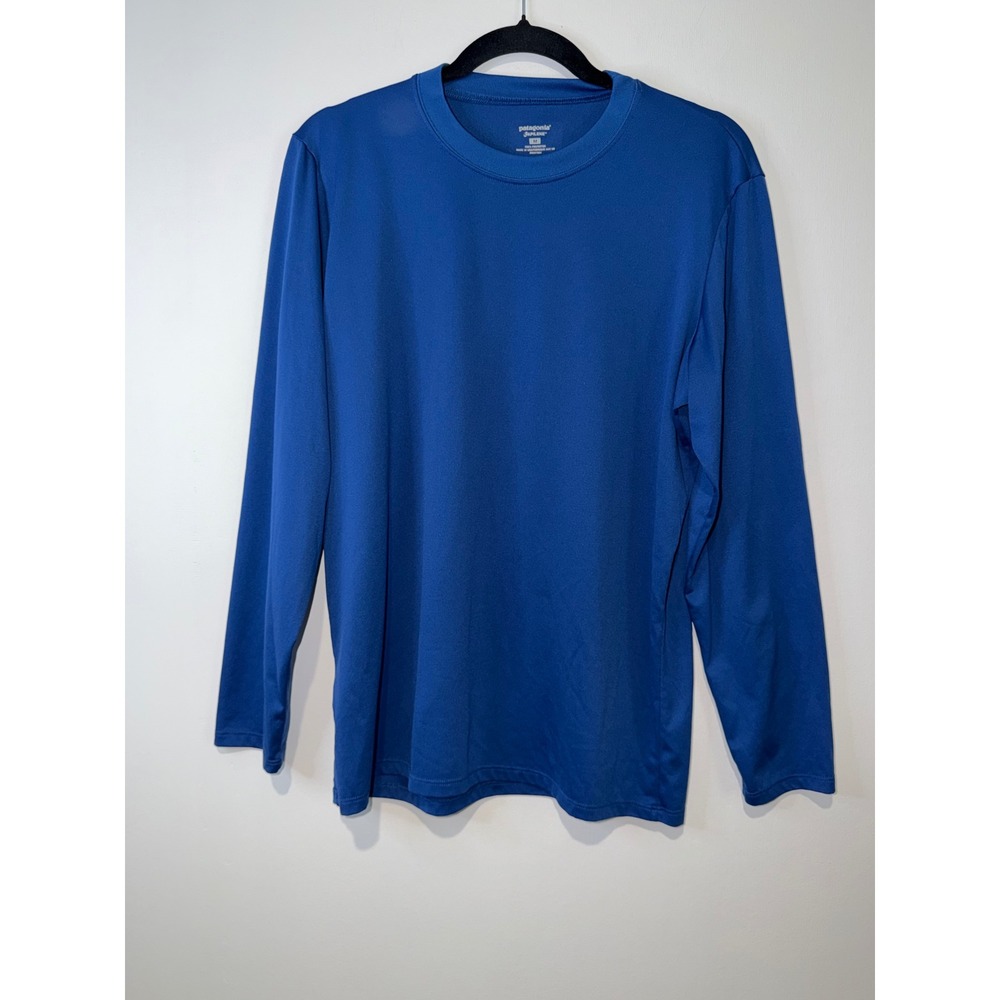 Patagonia Capilene Mens Medium Blue Long Sleeve Base Layer Shirt 45004S5